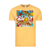 Vintage Mustard beach seamless pattern Vintage Tee - BundleAndBundleShop