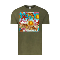 Vintage Olive beach seamless pattern Vintage Tee - BundleAndBundleShop
