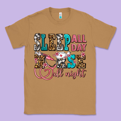 Sleep All Day Nurse All Night Classic Tee Designed By Adodesignshop