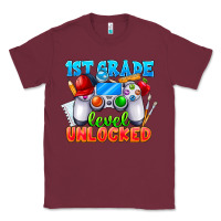 Burgundy 1st Grade Level Unlocked Classic Tee - CowhideDigitalArt