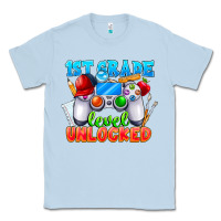 Dusty Blue 1st Grade Level Unlocked Classic Tee - CowhideDigitalArt