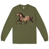 Army Green Missouri Fox Trotter horse Long Sleeve Tee - LillyAllenDesigns