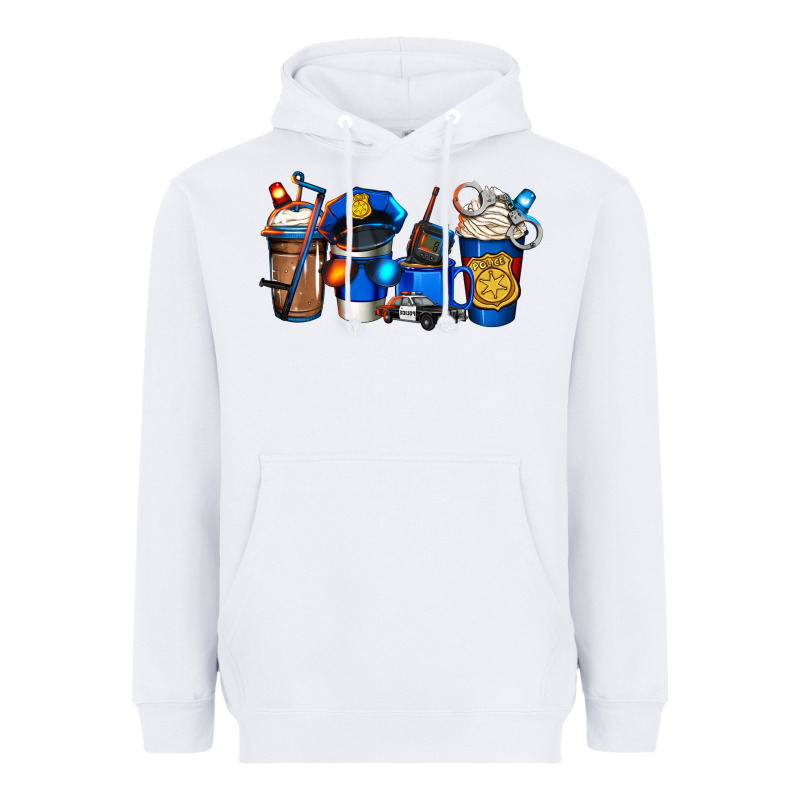Police Coffee Heavyweight Hoodie by Jasminsmagicworld | Teevron