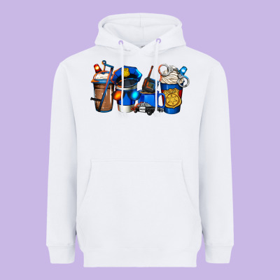Police Coffee Heavyweight Hoodie Designed By Jasminsmagicworld