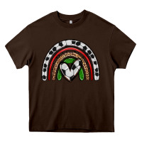 Chocolate Brown soccer rainbow Heavy Core Tee - Zillion Design Studio