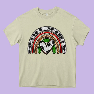 Soccer Rainbow Heavy Core Tee Designed By Zillion Design Studio