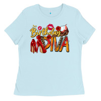 Baby Blue birthday diva Ladies Tee - Zillion Design Studio