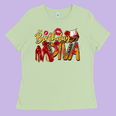 Birthday Diva Ladies Tee Designed By Zillion Design Studio