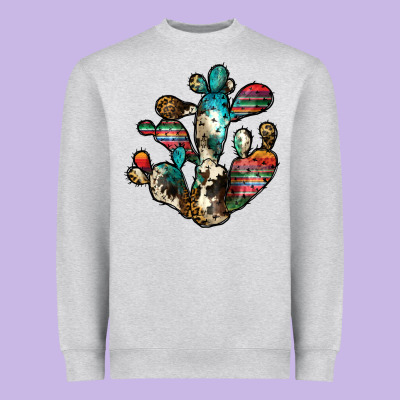 Serape Cactus Heavyweight Sweatshirt Designed By Jahusdesignshop