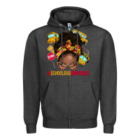Charcoal Heather school bus driver life afro messy bun Zipper Hoodie - NancyCooperArtShop