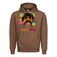 Chestnut school bus driver life afro messy bun Zipper Hoodie - NancyCooperArtShop