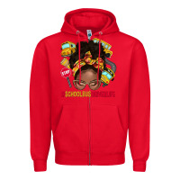 Red school bus driver life afro messy bun Zipper Hoodie - NancyCooperArtShop