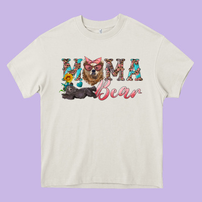 Mama Bear With Mama And Baby Heavy Core Tee Designed By Artiststas