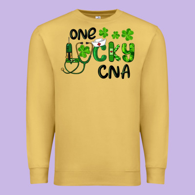 St. Patrick's Day One Lucky Cna Premium Sweatshirt Designed By Ranaportraitstore