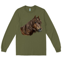 Army Green missouri horse Long Sleeve Tee - LillyAllenDesigns