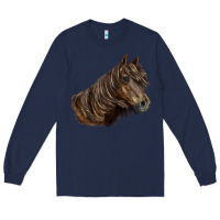 Navy missouri horse Long Sleeve Tee - LillyAllenDesigns
