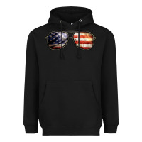Black amerıcan flag glasses Heavyweight Hoodie - BarkalooDesign