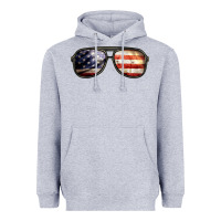 Heather Grey amerıcan flag glasses Heavyweight Hoodie - BarkalooDesign