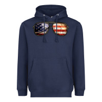 Navy amerıcan flag glasses Heavyweight Hoodie - BarkalooDesign