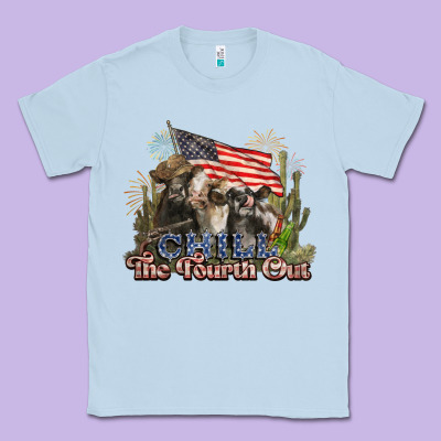 Chill The Fourth Out Cows 4th July America Classic Tee Designed By Nancycooperartshop