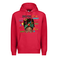 Cardinal afro messy bun teach inspire love teacher blessed Premium Hoodie - NancyCooperArtShop