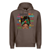 Coffee afro messy bun teach inspire love teacher blessed Premium Hoodie - NancyCooperArtShop