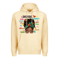 Pina Colada afro messy bun teach inspire love teacher blessed Premium Hoodie - NancyCooperArtShop