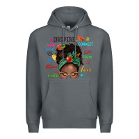 Rock afro messy bun teach inspire love teacher blessed Premium Hoodie - NancyCooperArtShop