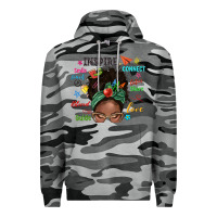 Slate Camo afro messy bun teach inspire love teacher blessed Premium Hoodie - NancyCooperArtShop