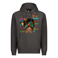 Smoke afro messy bun teach inspire love teacher blessed Premium Hoodie - NancyCooperArtShop