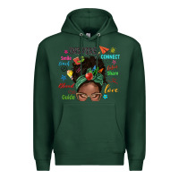 Sports Green afro messy bun teach inspire love teacher blessed Premium Hoodie - NancyCooperArtShop