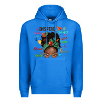 True Royal afro messy bun teach inspire love teacher blessed Premium Hoodie - NancyCooperArtShop