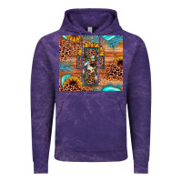 Cloud Purple leopard cross sunflower Vintage Hoodie - JahusDesignShop
