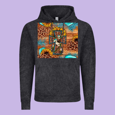 Leopard Cross Sunflower Vintage Hoodie Designed By Jahusdesignshop