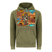 Vintage Olive leopard cross sunflower Vintage Hoodie - JahusDesignShop