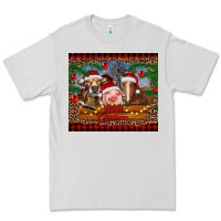 Dove Grey merry christmas cow pig and horse Premium Tee - RanaPortraitStore