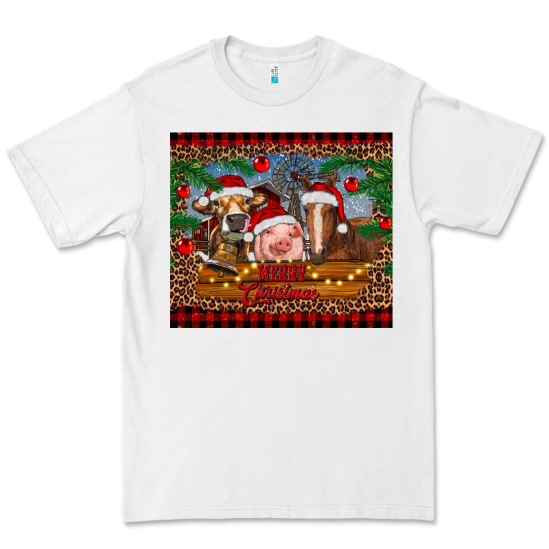 Merry Christmas Cow Pig And Horse Premium Tee by RanaPortraitStore | Teevron
