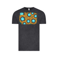 Vintage Black sunflower gemstone background Vintage Tee - JahusDesignShop