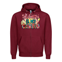 Burgundy teaching is my cardio Zipper Hoodie - NancyCooperArtShop