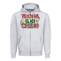 Heather Grey teaching is my cardio Zipper Hoodie - NancyCooperArtShop
