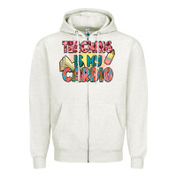 Oatmeal Heather teaching is my cardio Zipper Hoodie - NancyCooperArtShop