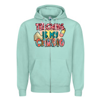 Seafoam teaching is my cardio Zipper Hoodie - NancyCooperArtShop