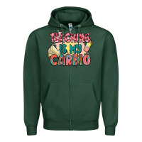 Sports Green teaching is my cardio Zipper Hoodie - NancyCooperArtShop