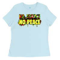 Baby Blue no justice no peace Ladies Tee - Zillion Design Studio