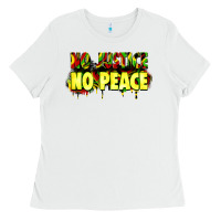 White no justice no peace Ladies Tee - Zillion Design Studio
