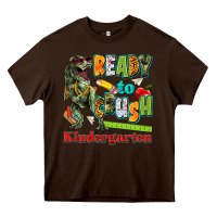 Chocolate Brown ready to crush kindergarten Heavy Core Tee - texasbilliewilder