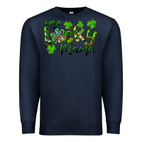 Navy st. patrick's day one lucky mama Premium Sweatshirt - RanaPortraitStore