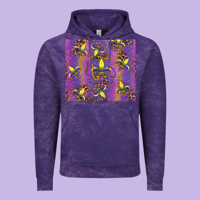 Mardi Gras Fleur De Lis Vintage Hoodie Designed By Ranaportraitstore