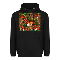 Black Christmas Santa Claus peace hand Heavyweight Hoodie - Jasminsmagicworld