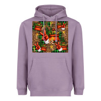 Lavender Christmas Santa Claus peace hand Heavyweight Hoodie - Jasminsmagicworld
